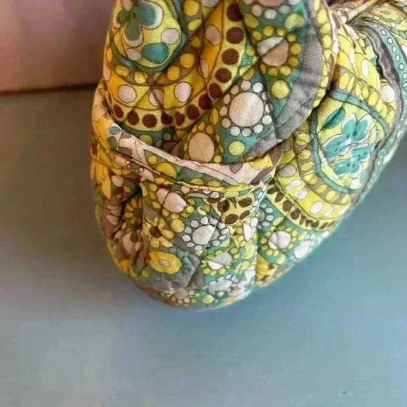 Vintage Vera Bradley Lemon Parfait Quilted Small Shoulder Bag Paisley Pockets - Picture 5 of 8